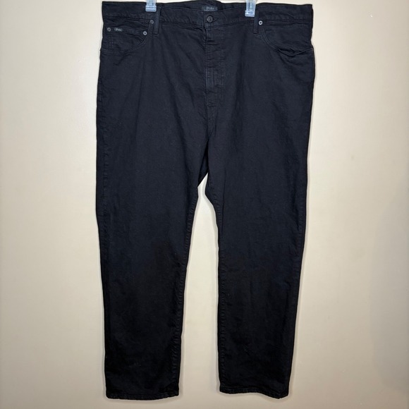 Polo Ralph Lauren Hampton Relaxed Straight Black Denim Jeans - Men's 46Bx32 - Picture 1 of 8